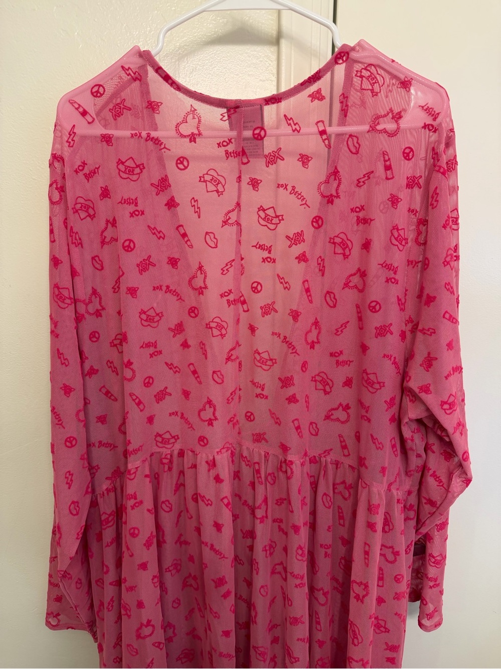 torrid x Betsey Johnson Mesh Kimono Tie Front Sheer Size 4 - Picture 15 of 16